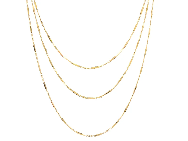 men’s sterling silver cufflinks Casablanca Gold Plated Beaded Layered Necklace