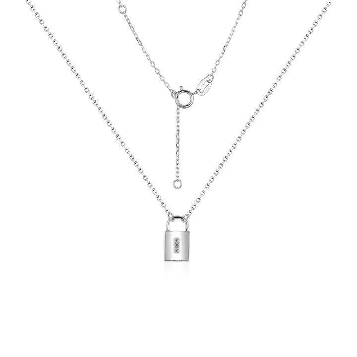 rose gold bezel ring Casablanca Sterling Silver Lock Necklace