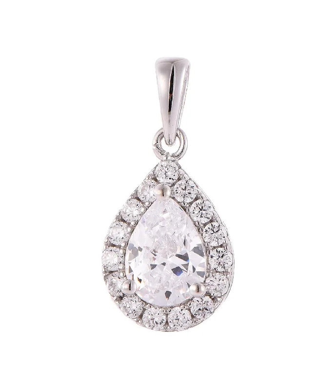 men’s silver wedding band Casablanca Pear Cut Necklace