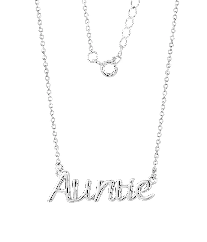 hammered silver pendant necklace Casablanca Family Ties Sterling Silver Necklace: Auntie hammered silver pendant necklace Casablanca Family Ties Sterling Silver Necklace: Auntie