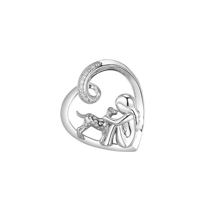 delicate marquise diamond band Casablanca Sterling Silver Dog Lover Necklace