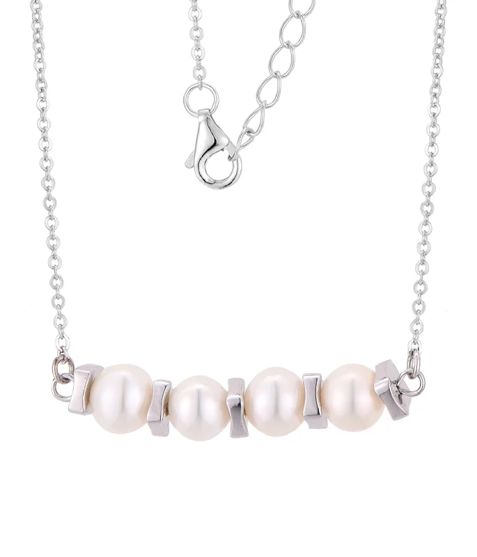 raw crystal cuff bracelet Casablanca Silver Shell Pearl Bar Necklace