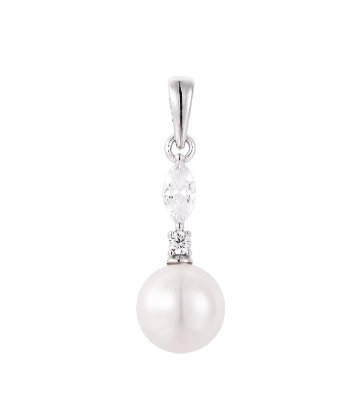 handmade silk thread earrings Casablanca Silver Shell Pearl Necklace