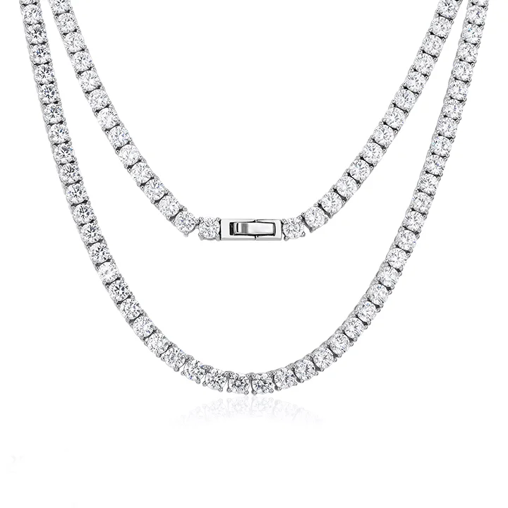 elegant art deco necklace Casablanca Silver Tennis Necklace