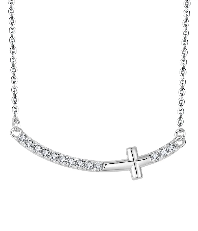 handmade coin pendant necklace Casablanca Sterling Silver Bar Cross Necklace