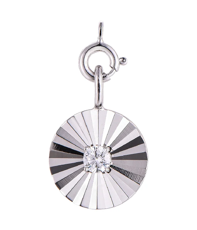 silver lotus flower earrings Casablanca Sterling Silver CZ Disc Necklace