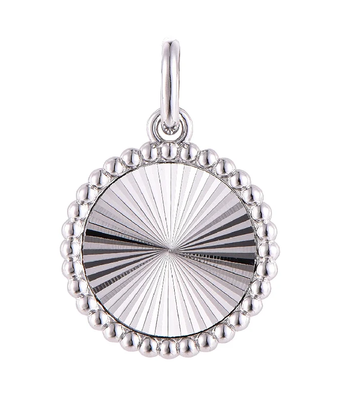 modern infinity signet ring Casablanca Sterling Silver Diamond Cut Disc Necklace