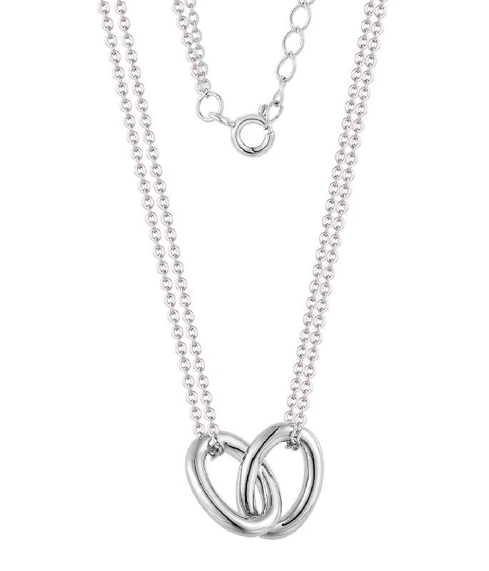 modern geometric drop earrings Casablanca Sterling Silver Double Linked Necklace