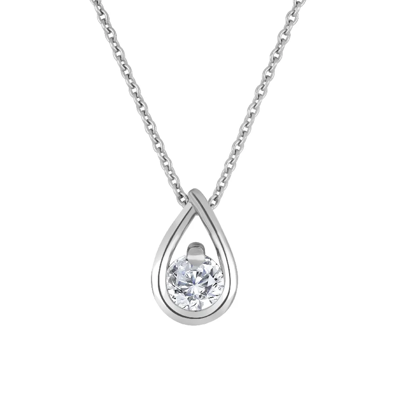 celestial sunburst ring gold Casablanca Sterling Silver Lab Grown .25CT Diamond Necklace