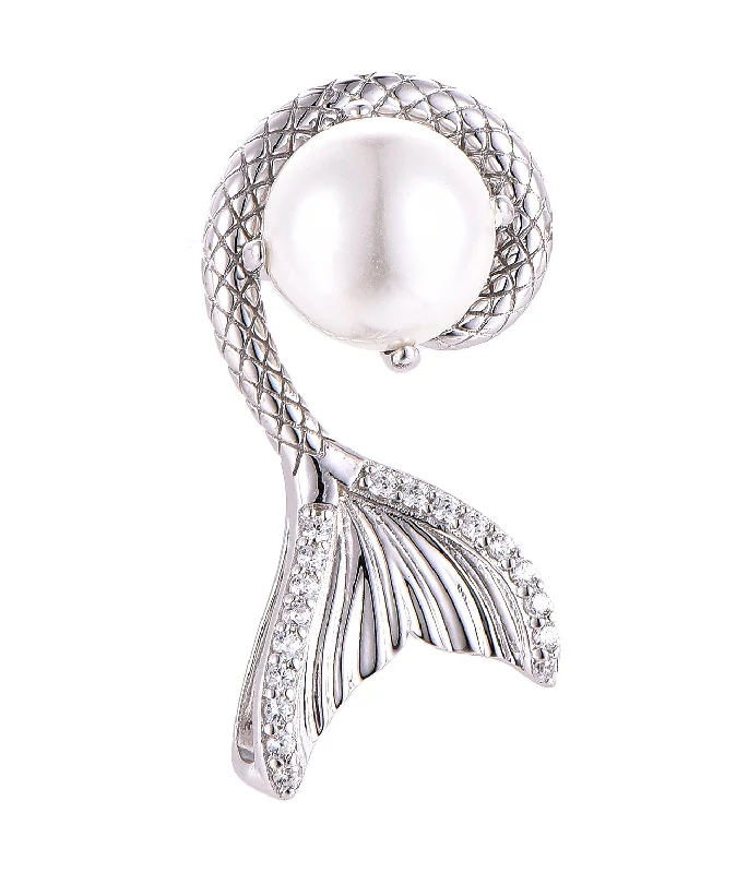 unique silver branch ring Casablanca Sterling Silver Whale Tail Necklace