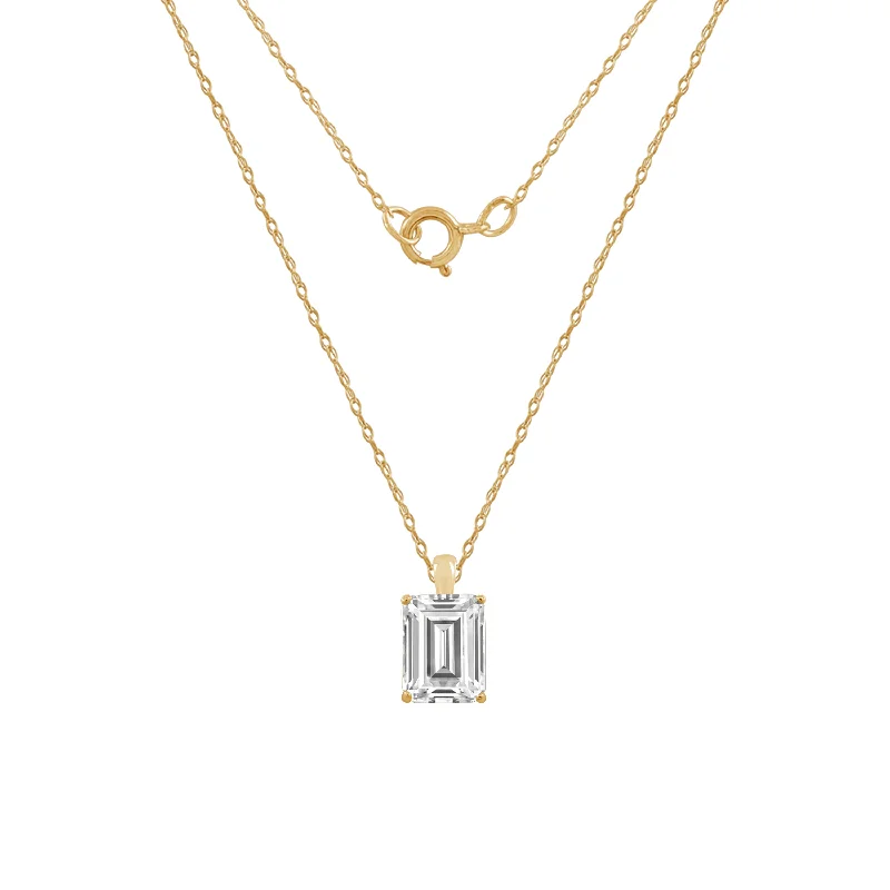 minimalist black diamond studs Casablanca Yellow Gold & Emerald Cut Necklace