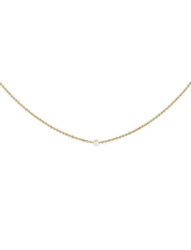black diamond eternity band Classic Pearl Gold Plated Necklace w. Pearl