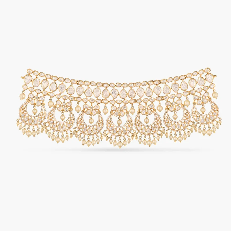 rose gold cubic zirconia earrings Chand Moissanite Silver Choker