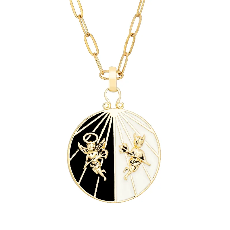engraved pendant necklace Cherub Necklace