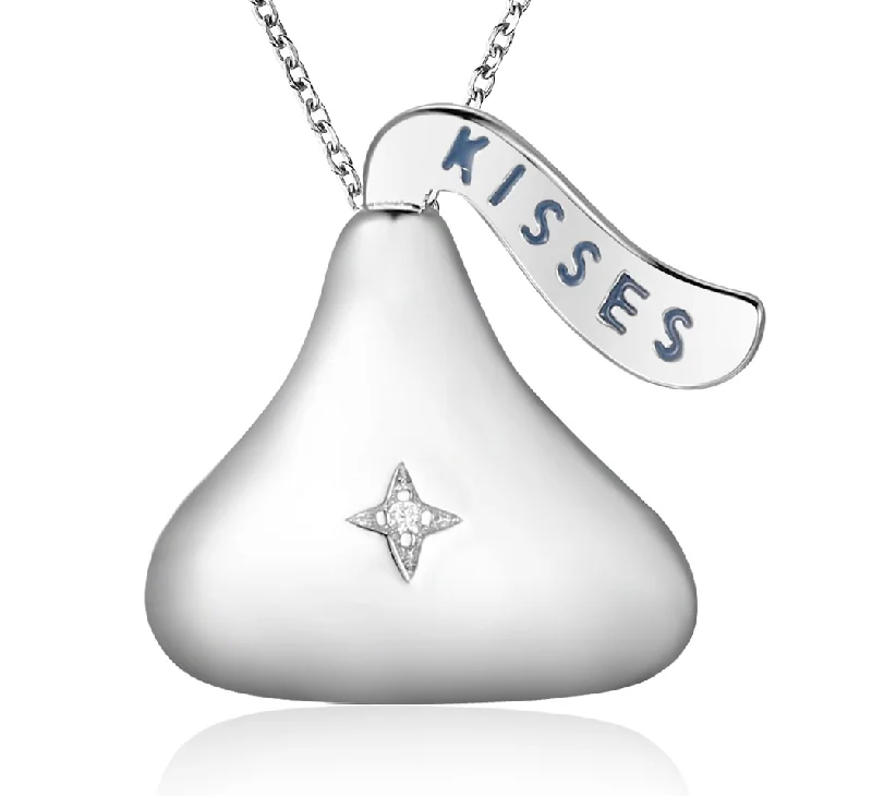 silver feather charm necklace Casablanca Sterling Silver Chocolate Kisses Necklace