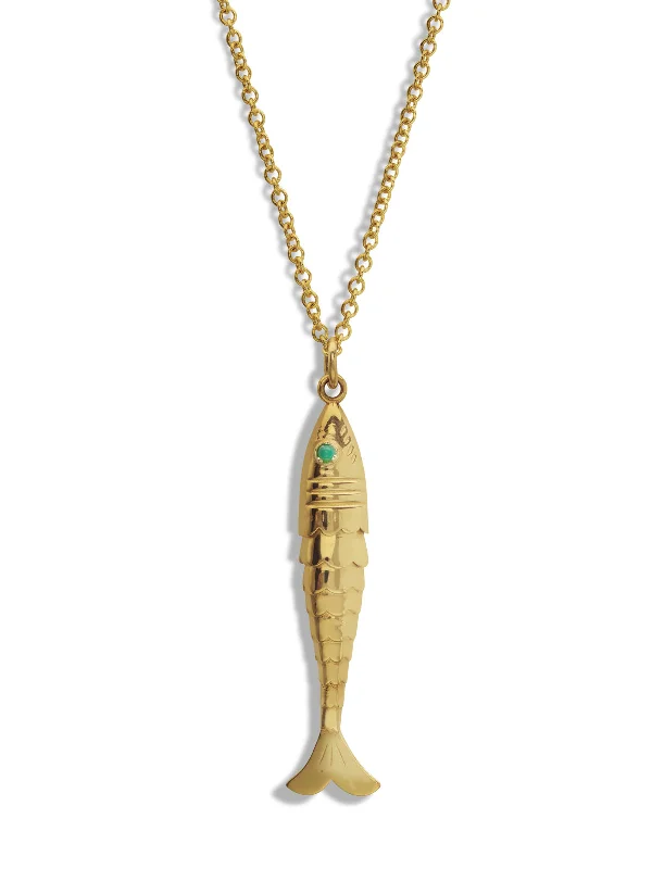 rose gold initial pendant necklace Chrysoprase Eyes Yellow Gold Fish Necklace