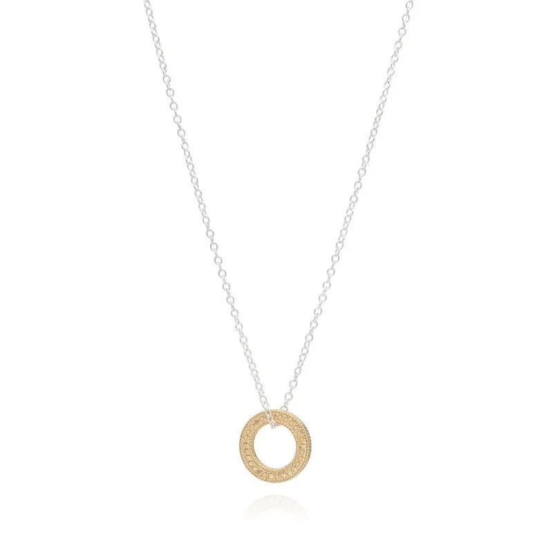amethyst healing crystal necklace Circle of Life Open "O" Necklace - Gold & Silver
