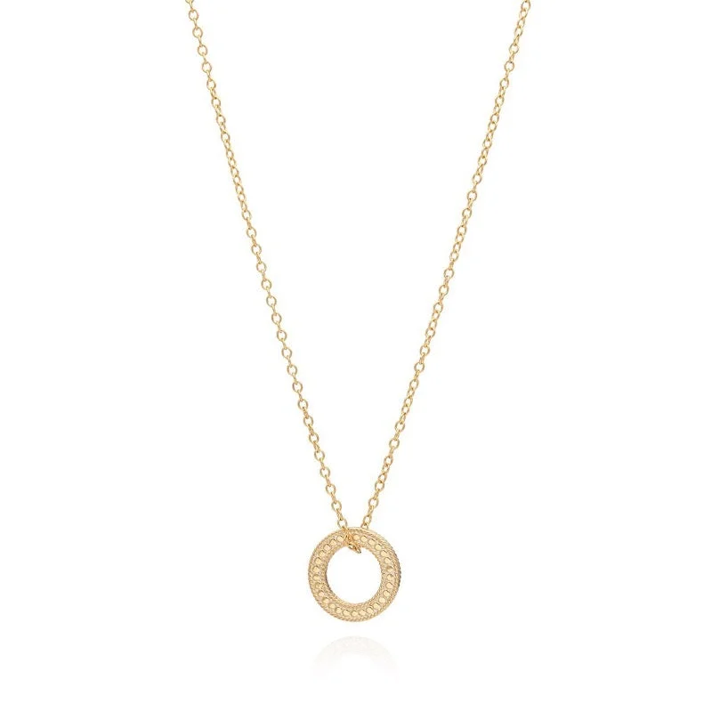 elegant drop earrings wedding Circle of Life Open "O" Necklace - Gold