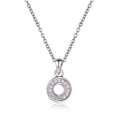minimal diamond bar necklace Casablanca Sterling Silver Circle of Love Necklace