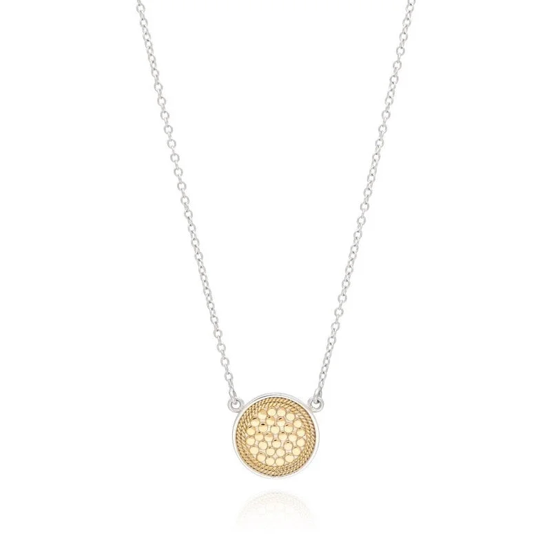 modern geometric earrings gold Reversible Disc Necklace