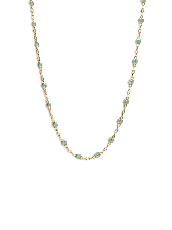 natural turquoise ring handmade Classic Gigi Aqua Resin Yellow Gold Necklace