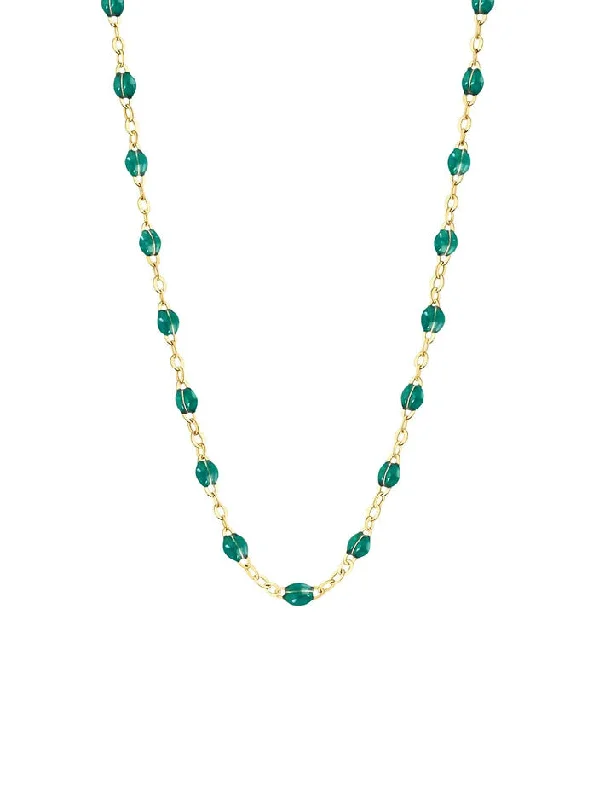 emerald cut diamond earrings Classic Gigi Emerald Resin Yellow Gold Necklace