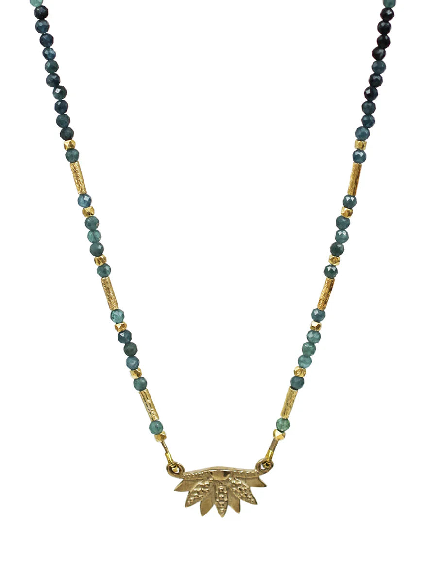 elegant pearl necklace with diamonds Grandidierite Vesta Necklace- Bloom