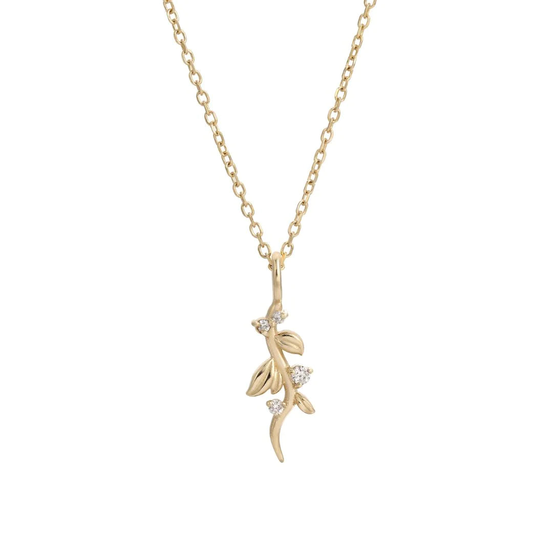 black and gold wedding band Diamond Vine Necklace