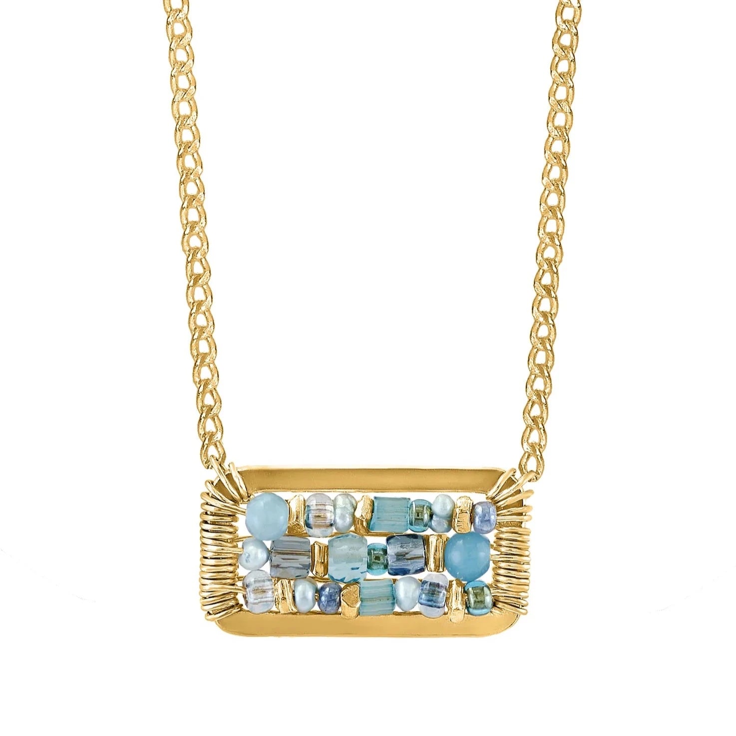 classic cubic zirconia pendant Sky Mix Abacus Necklace