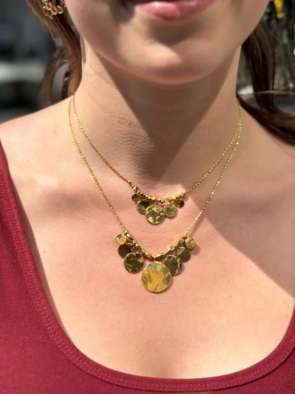 statement gold cuff earrings Layered Traveler Necklace