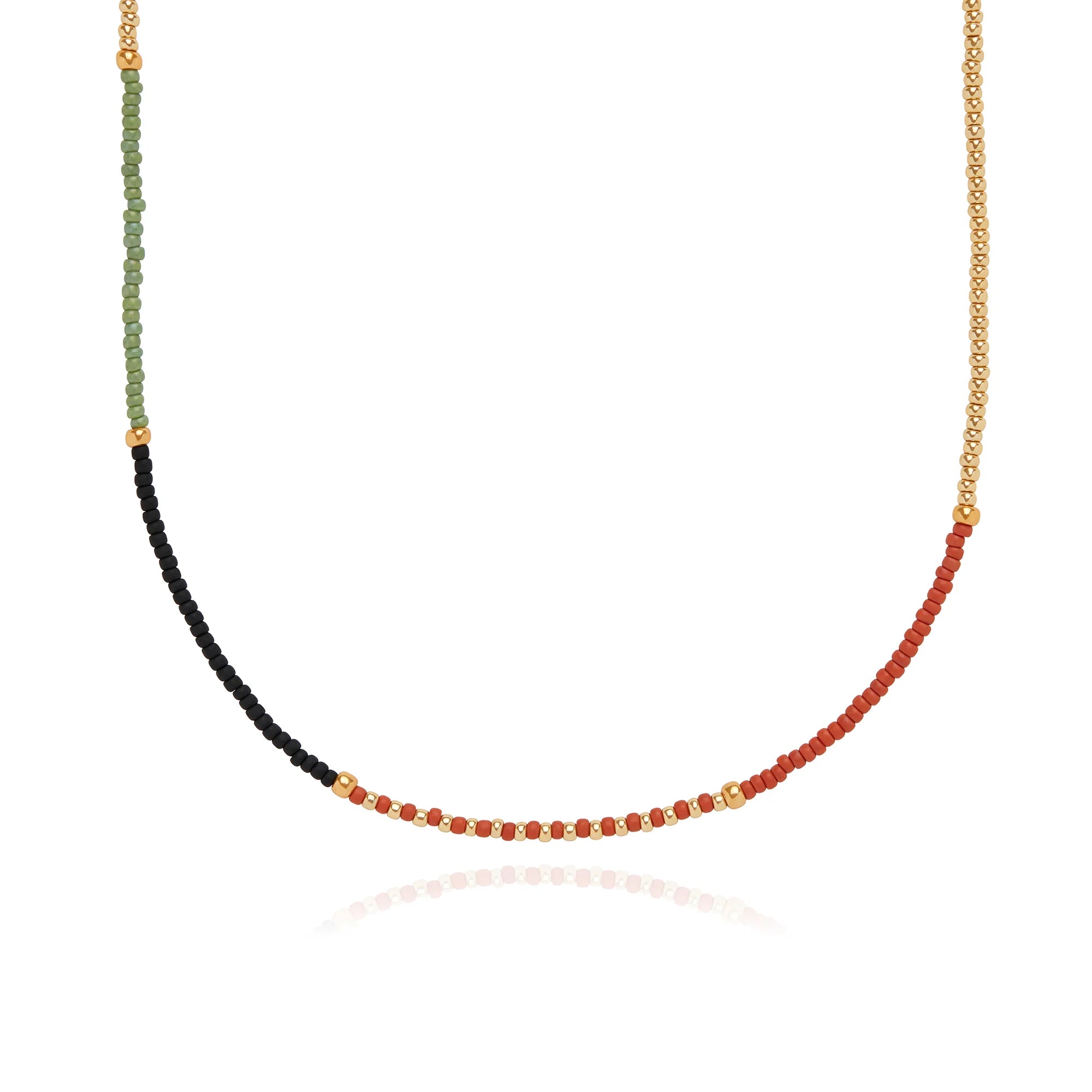 braided wedding ring men Pasi Earth Beaded Necklace- 22"