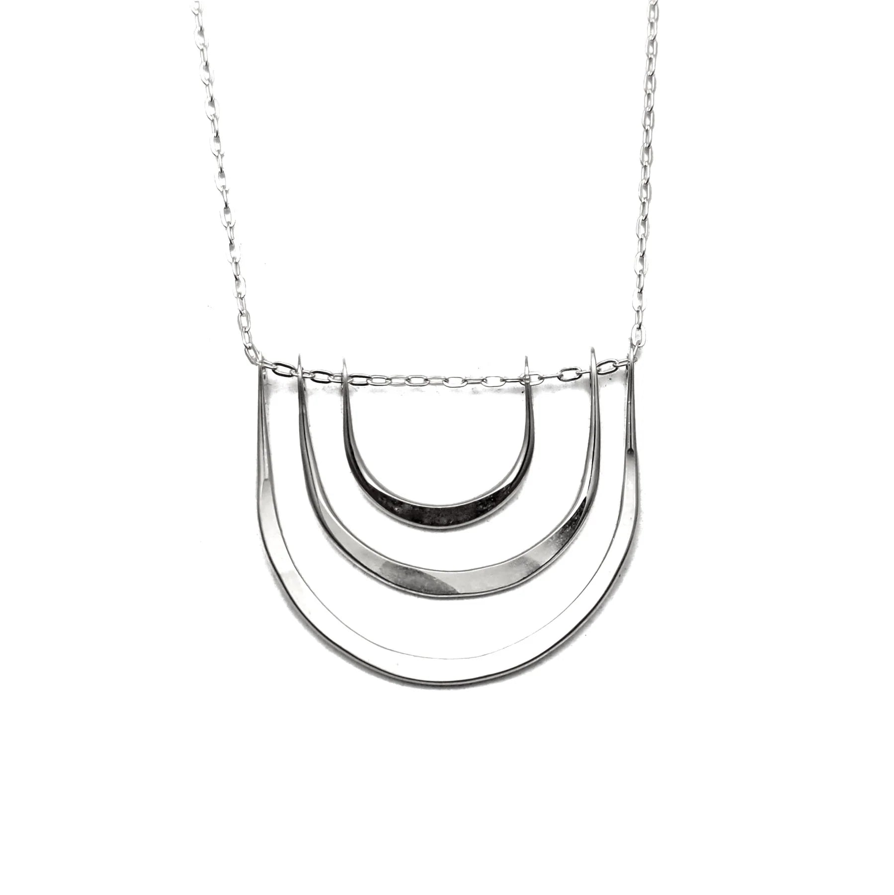 dainty gold chain ring Triple Arc Necklace