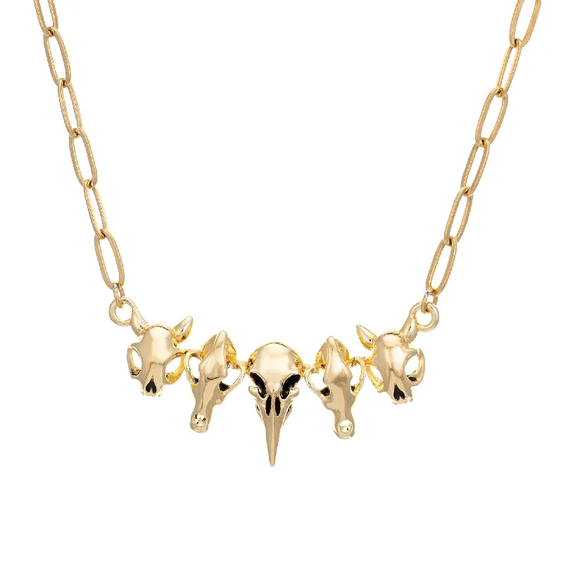 simple gold stacking rings Creature Necklace