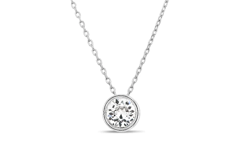 men’s tungsten wedding ring Casablanca Crystal Drop Sterling Silver Necklace: Clear