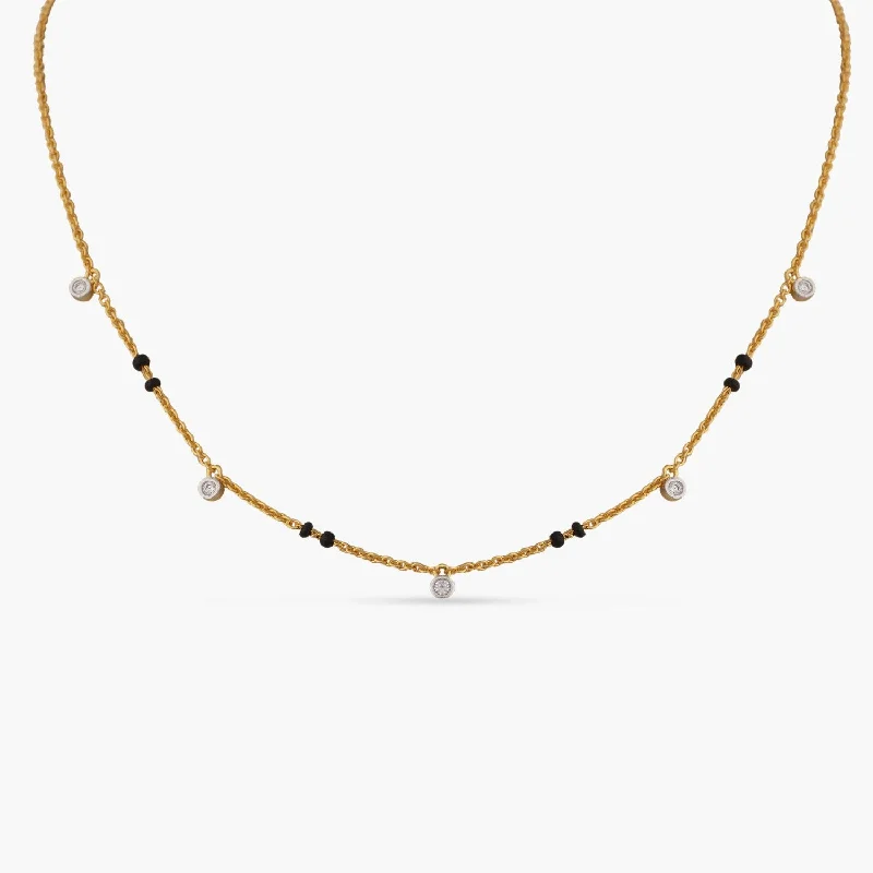 dainty cherry blossom ring Dainty CZ Charms Silver Mangalsutra