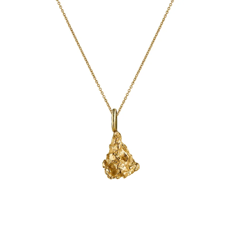 real garnet stacking rings Nugget 9K Gold Necklace