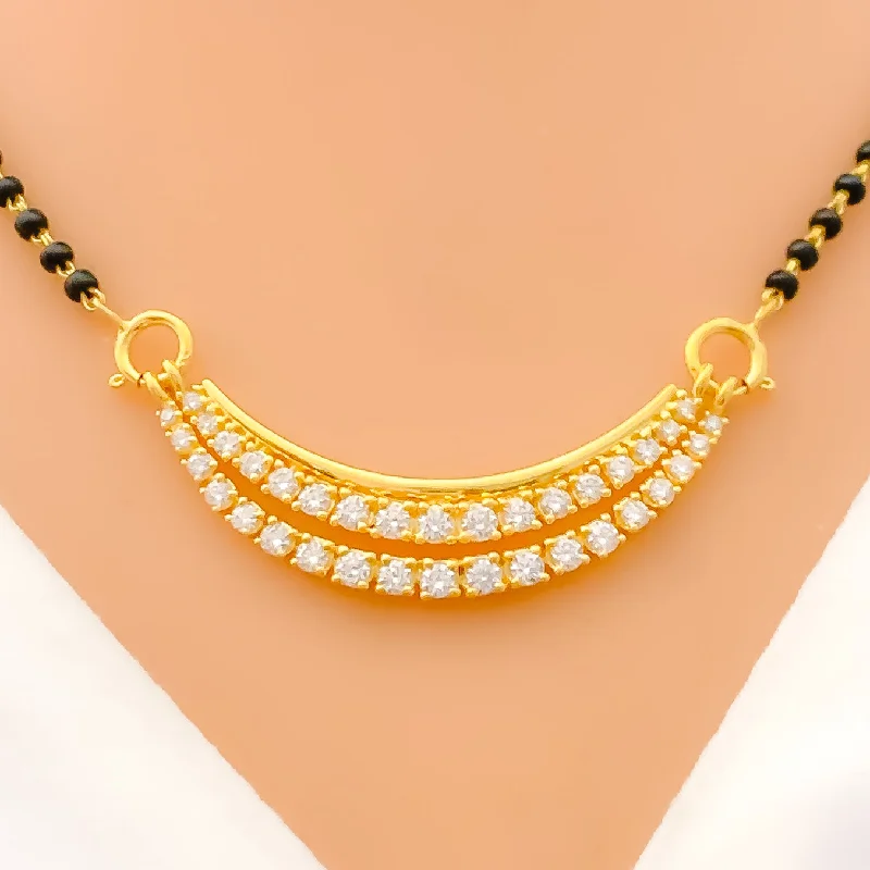 gold-plated chain necklace with charms Decorative Curved Diamond + 18k Gold Mangal Sutra W/ Inter changeable Pattern gold-plated chain necklace with charms Decorative Curved Diamond + 18k Gold Mangal Sutra W/ Inter changeable Pattern