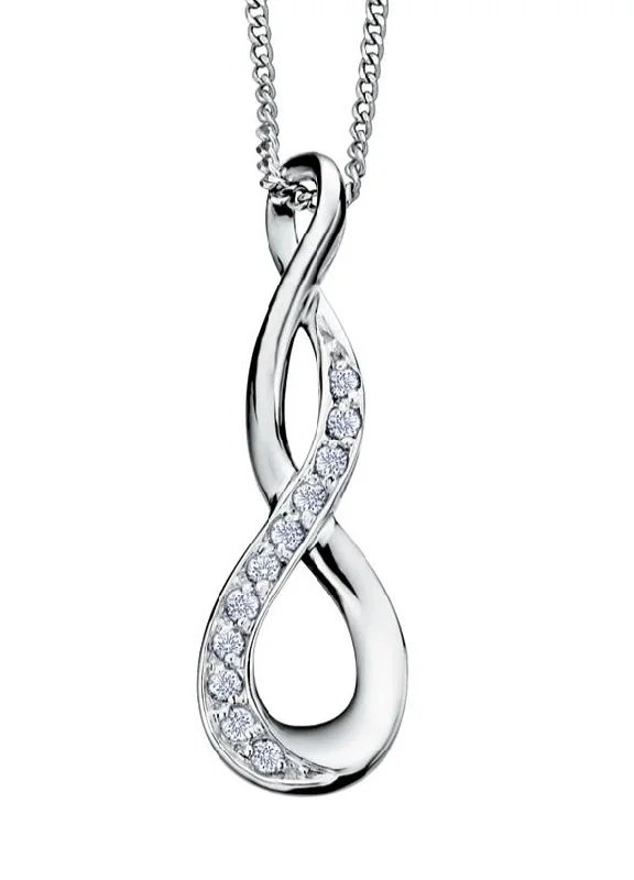 white gold infinity ring 10KT White Gold Diamond Infinity Necklace