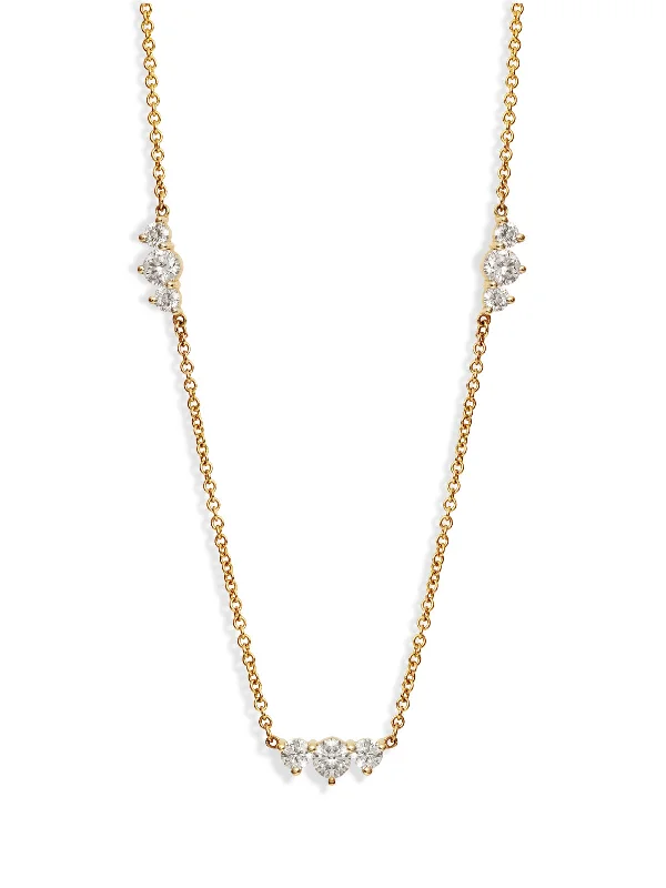 celestial sun and moon pendant Diamond Stardust Yellow Gold Necklace