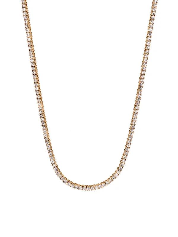 celestial sun and moon earrings Diamond Yellow Gold Tennis Necklace