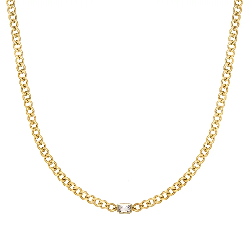 sleek black titanium ring Dione Necklace - White