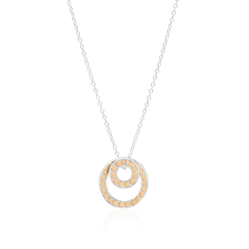dainty feather charm necklace Double Floating "O" Necklace (Disc)