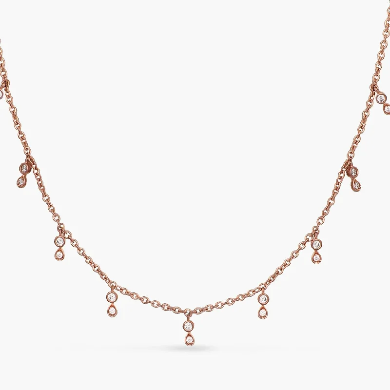 simple crescent moon ring Drop Shine CZ Charm Delicate Silver Necklace
