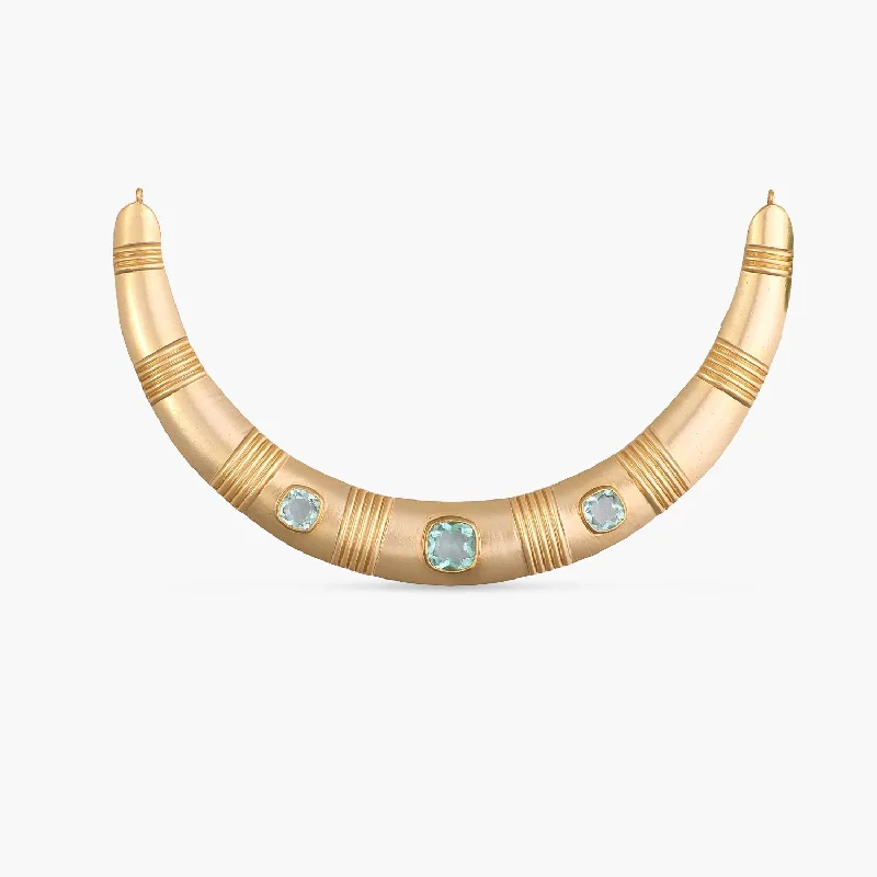 simple crystal pendant necklace Dune Decadence Silver Cuff Necklace