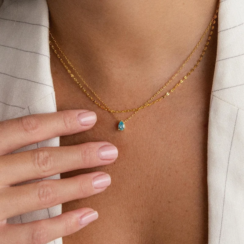 minimalist clover charm bracelet Duo Layered Birthstone Necklace