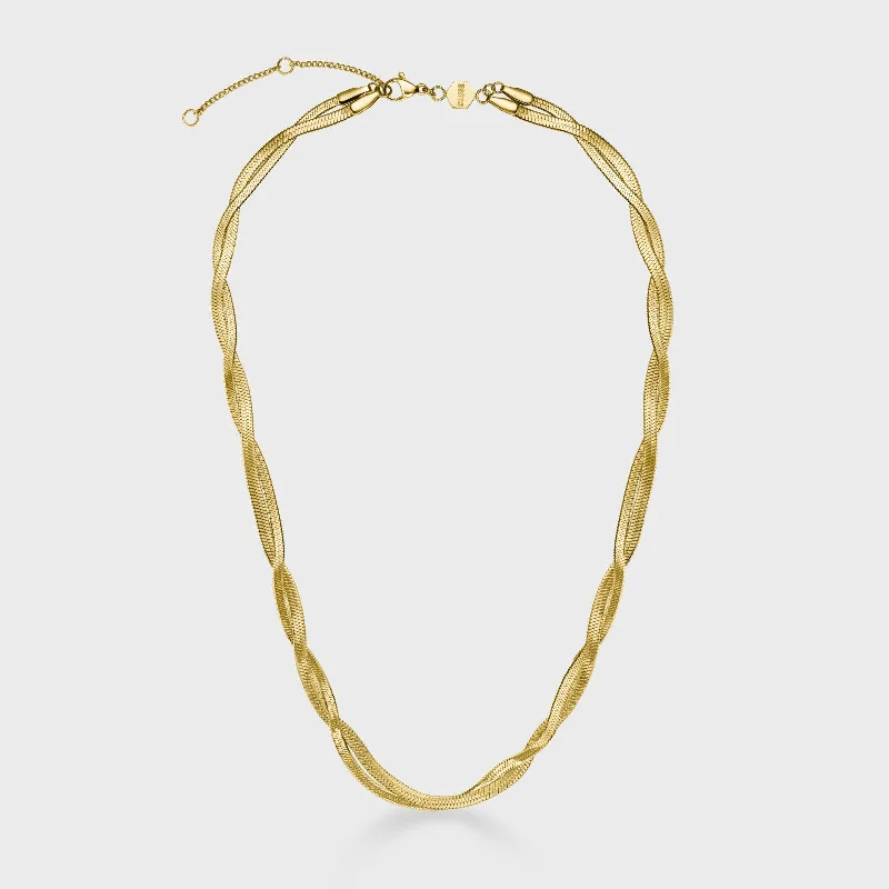 tiny star constellation bracelet Élevé Twisted Snake Necklace, Gold Colour