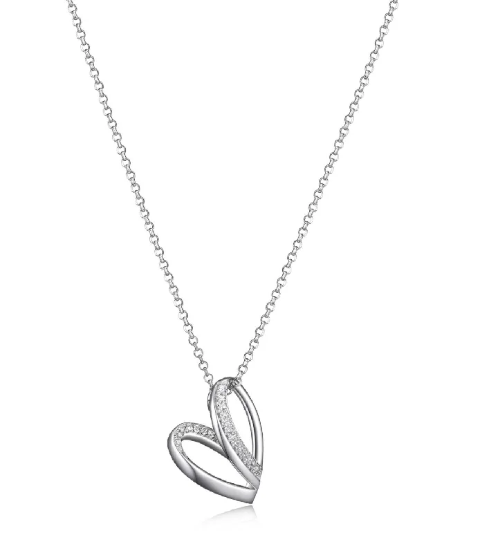 infinity necklace with birthstones Elle Sterling Silver Amour Heart Necklace