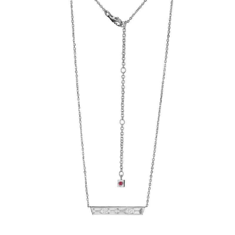 14k gold nose ring hoop Elle Sterling Silver Baguette CZ Necklace