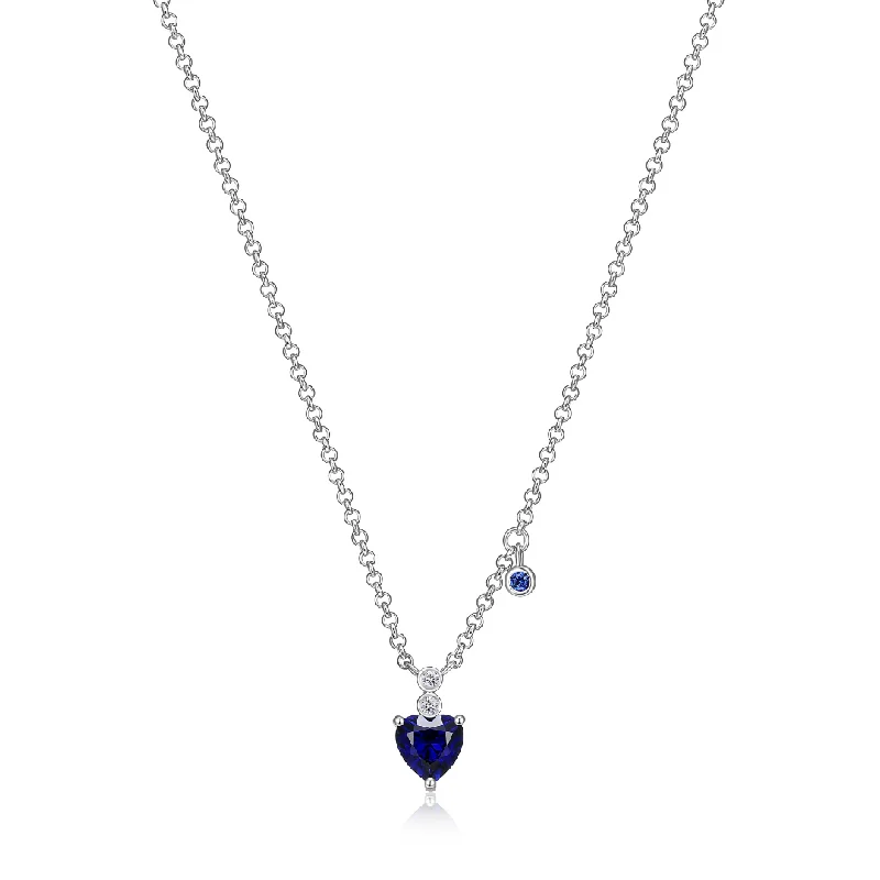 real tourmaline birthstone ring Elle Sterling Silver Blue Star Heart Necklace