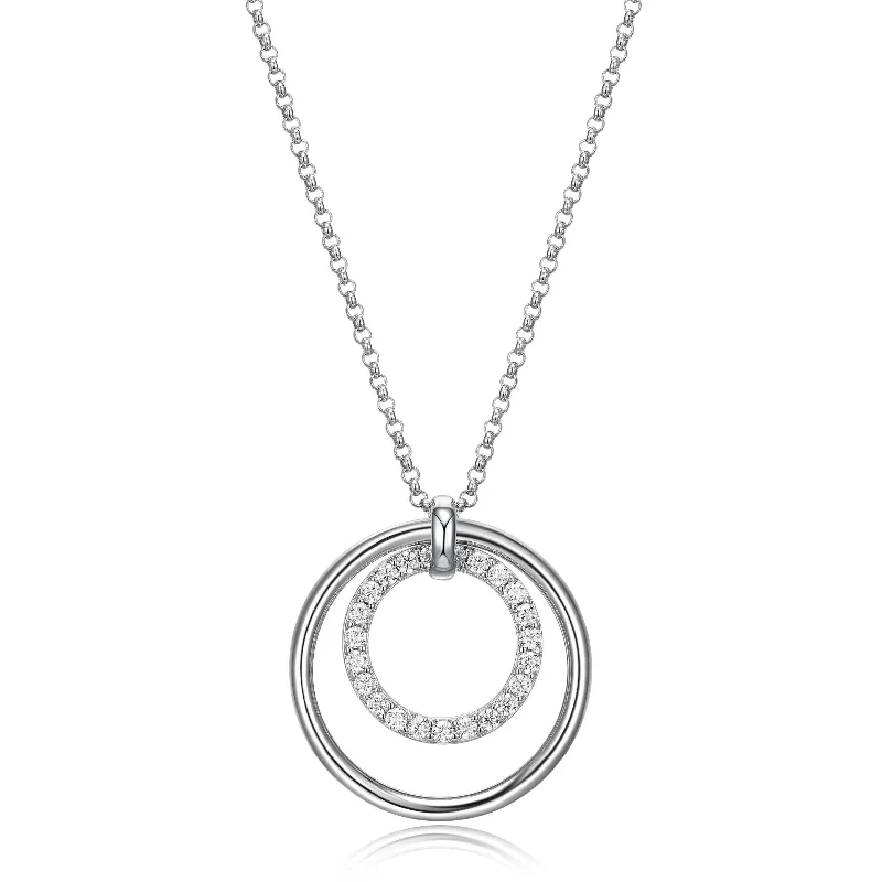 real peridot gemstone ring Elle CZ Circle Sterling Silver Necklace